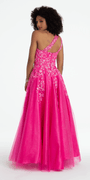 One Shoulder Keyhole Embroidered Tulle Ballgown - Camille La Vie