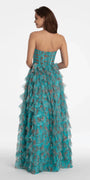sea-green/size/4/missy/Camille La Vie/Sweetheart Ruched Print Mesh Tiered A Line Dress/back