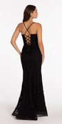 Beaded Stretch Lace Corset Trumpet Dress - Camille La Vie