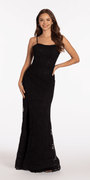 Beaded Stretch Lace Corset Trumpet Dress - Camille La Vie