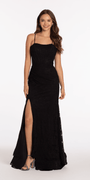 Beaded Stretch Lace Corset Trumpet Dress - Camille La Vie