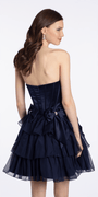 navy/size/4/missy/Camille La Vie/Camille La Vie /Strapless Satin and Chiffon Fit and Flare Dress with Bows/back 2