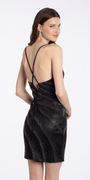 black-silver/size/4/missy/Camille La Vie/ Glitter Mesh Halter Bodycon Dress with Heat Set Stones/back