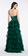 emerald/size/4/missy/Camille La Vie/ Satin Drape Embellished Corset A Line Dress with Chiffon Tiers/back