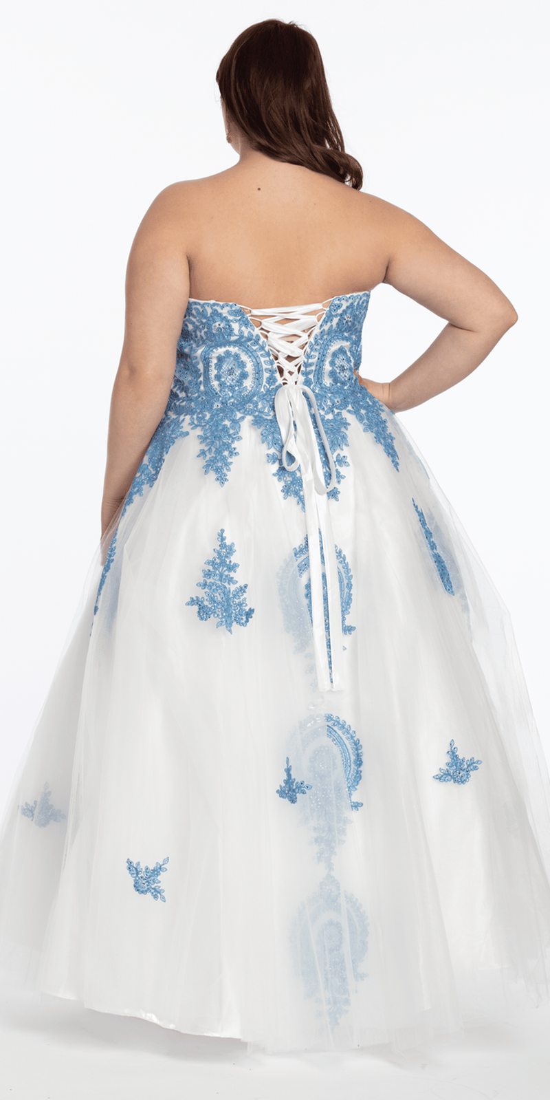 Strapless Beaded Embroidered Tulle Ballgown - Camille La Vie