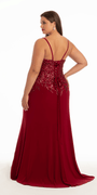 Jersey Tonal Sequin Dress with Side Slit - Camille La Vie