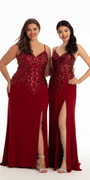 Jersey Tonal Sequin Dress with Side Slit - Camille La Vie