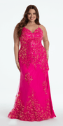 Embroidered Sequin Sweetheart Corset Column Dress with Side Slit - Camille La Vie