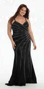 Shimmer Knit Criss Cross Sweetheart Column Dress with Heat Set Stones - Camille La Vie