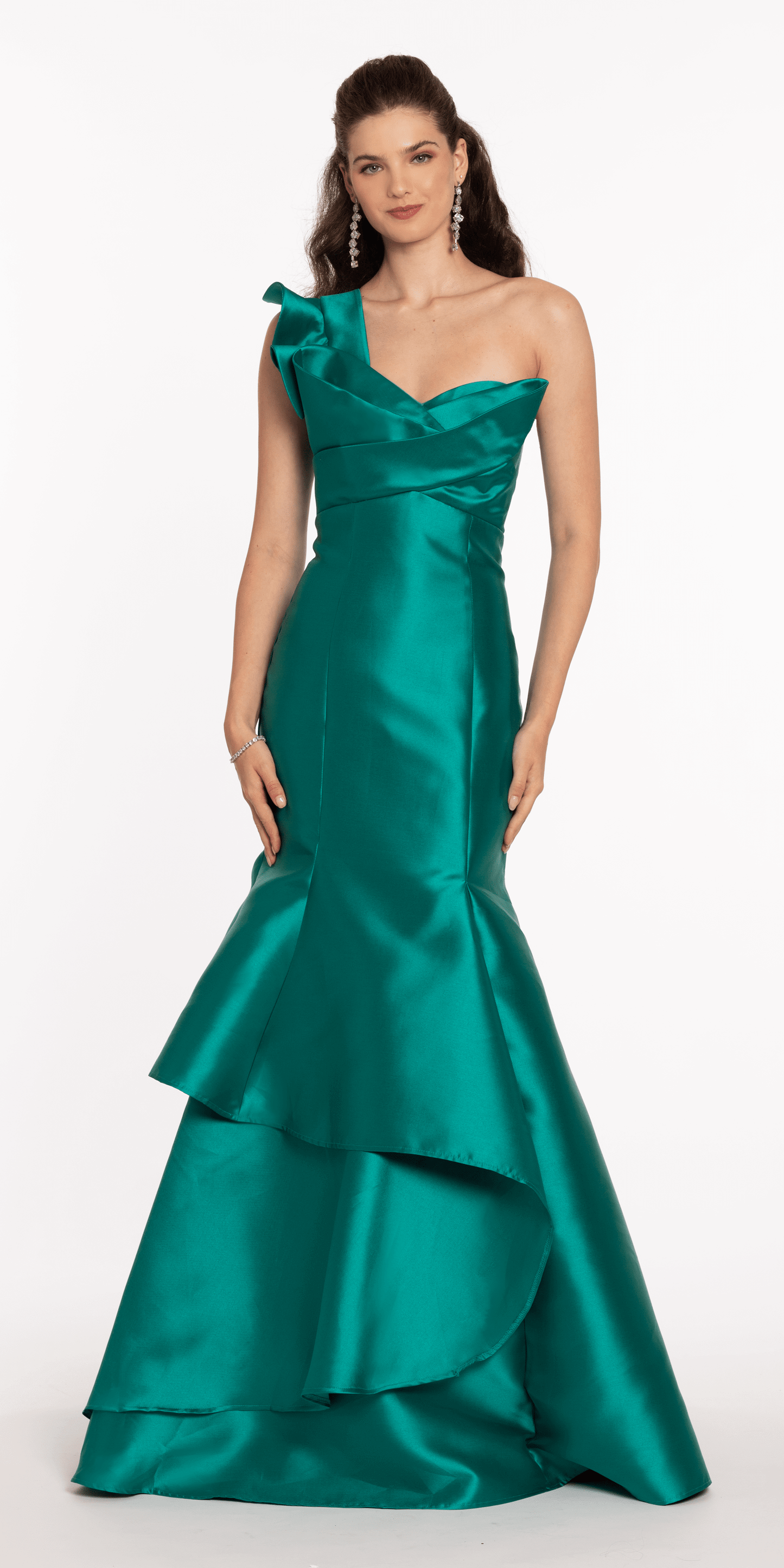 Mikado Origami One Shoulder Mermaid Dress - Camille La Vie