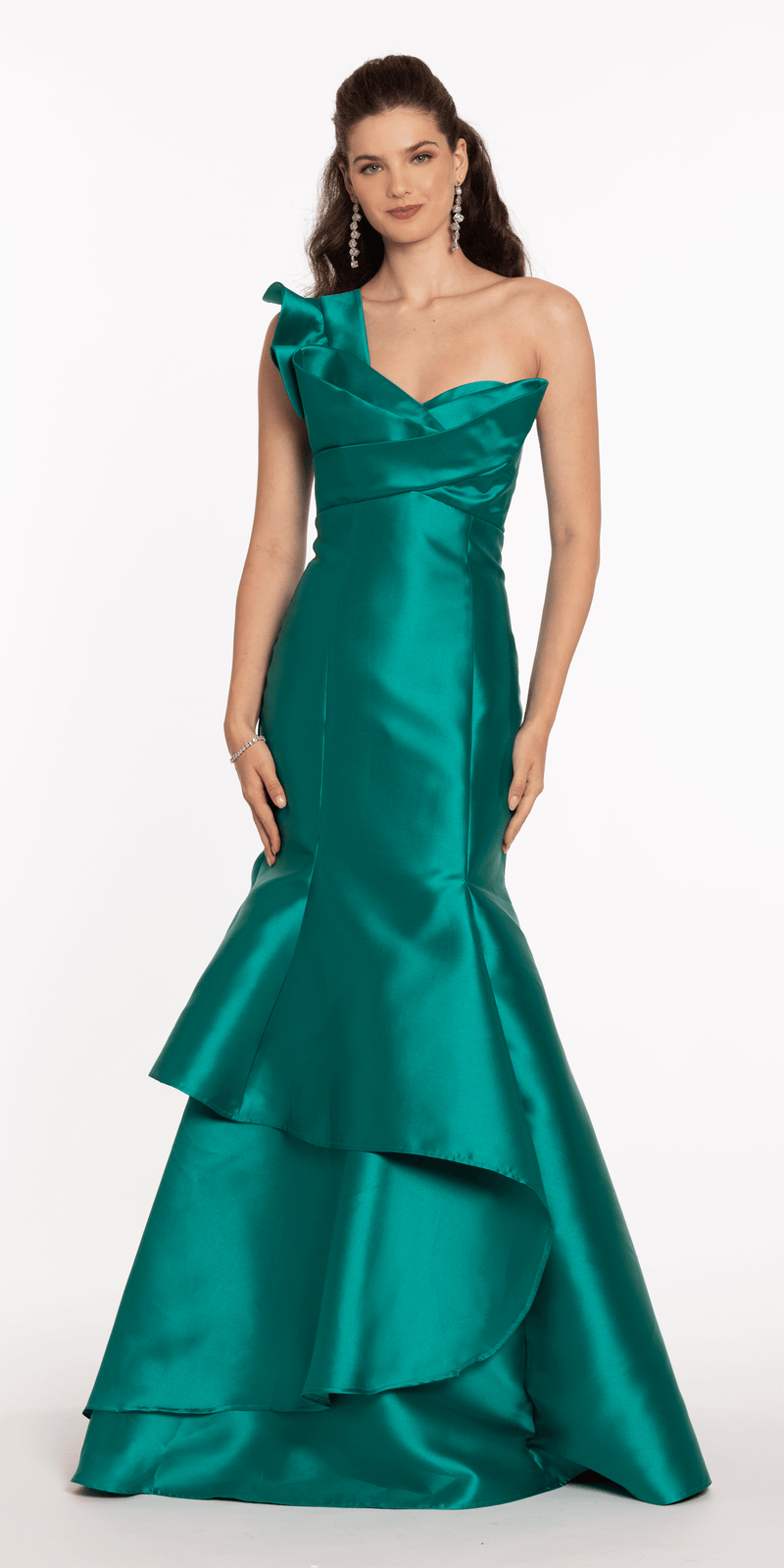 Mikado Origami One Shoulder Mermaid Dress - Camille La Vie
