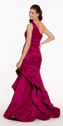 One Shoulder Taffeta Tiered Hem Mermaid Dress - Camille La Vie