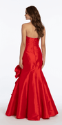 Stretch Taffeta Mermaid Dress with Ruffle Flower Hem - Camille La Vie