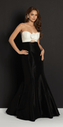 Peek-a-Boo Two Tone Taffeta Mermaid Dress - Camille La Vie