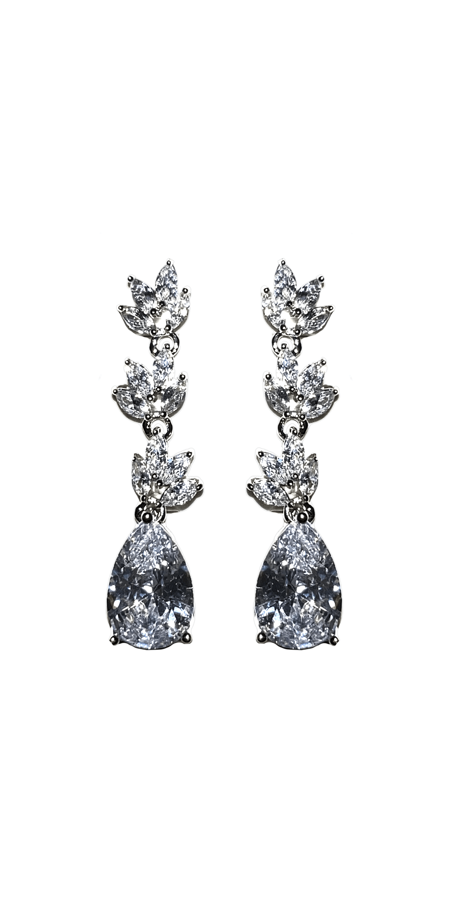 silver/one size/ Camille La Vie/Multi Stone Teardrop Earrings /front alt