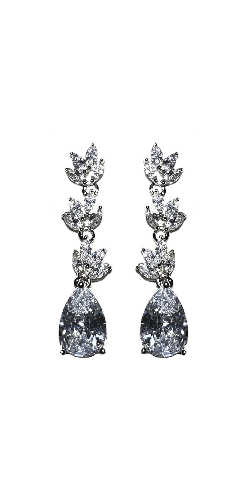 silver/one size/ Camille La Vie/Multi Stone Teardrop Earrings /front alt