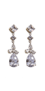silver/one size/ Camille La Vie/Cubic Zirconia Drop Earrings/front