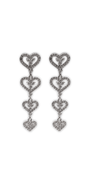 silver/one size/Camille La Vie/Open Heart Drop Cubic Zirconia Earrings /front