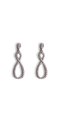 silver/one size/Camille La Vie/Infinity Pave Drop Earrings /front