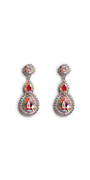 silver/ one size/Camille La Vie/Double Teardrop Halo Earrings /front