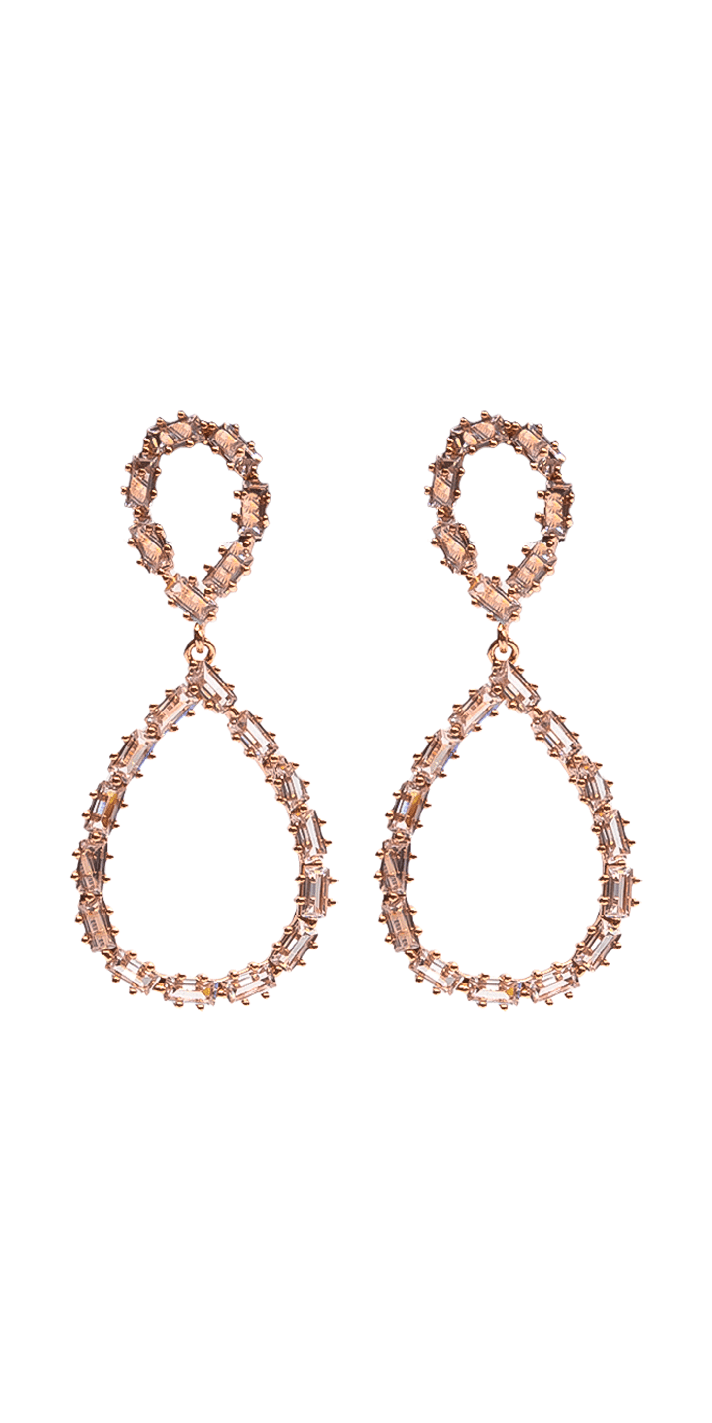  rose-gold/one size/ Camille La Vie/Open Teardrop Cubic Zirconia Earrings /front