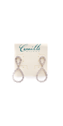 silver/one size/ Camille La Vie/Open Teardrop Cubic Zirconia Earrings /front alt