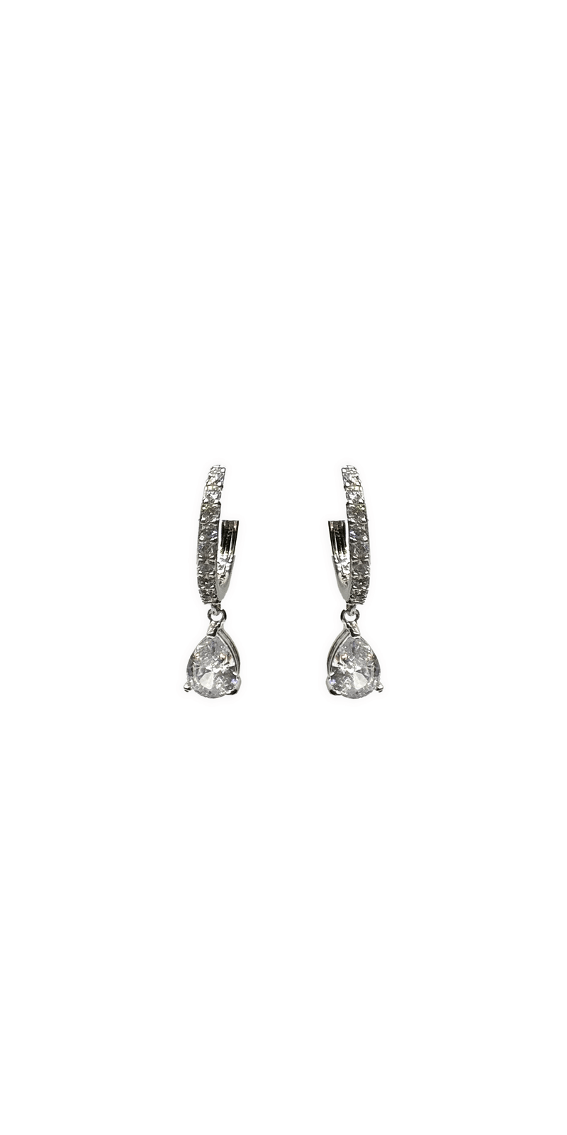 Channel Set Teardrop Hoop Earrings - Camille La Vie
