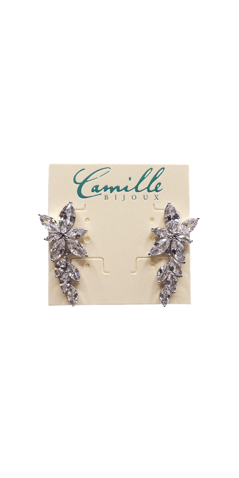 silver/one silver/Camille La Vie/Cluster Stone Drop Cubic Zirconia Earrings /alt