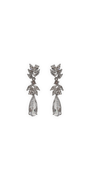 silver/one size/ Camille La Vie/Small Tiered Cluster Teardrop Earrings /front