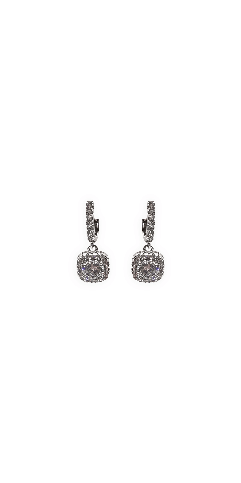  silver/one size/ Camille La Vie/Leverback Cushion Stone Earrings/front
