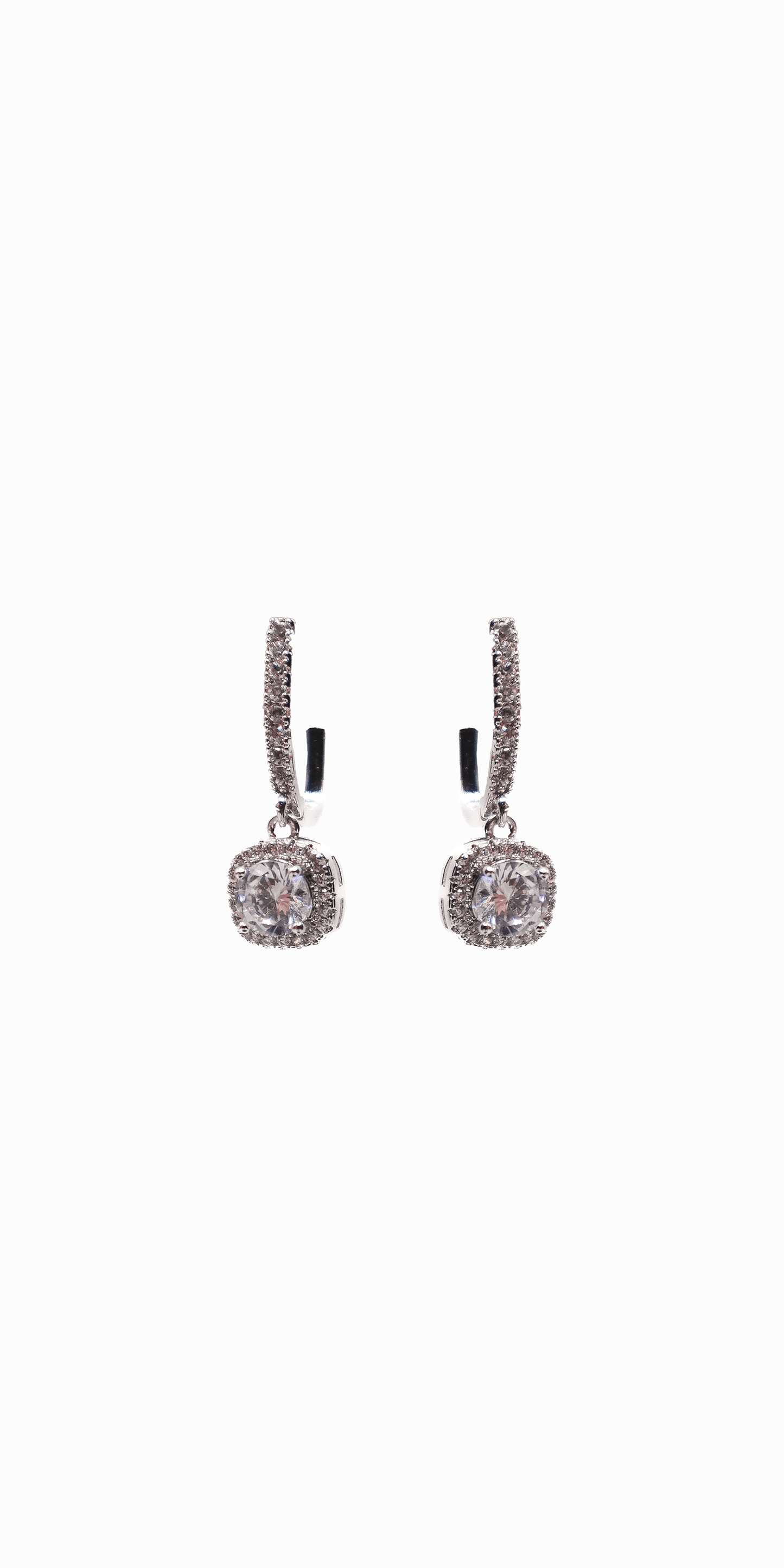 silver/one size/ Camille La Vie/Leverback Cushion Stone Earrings/alt