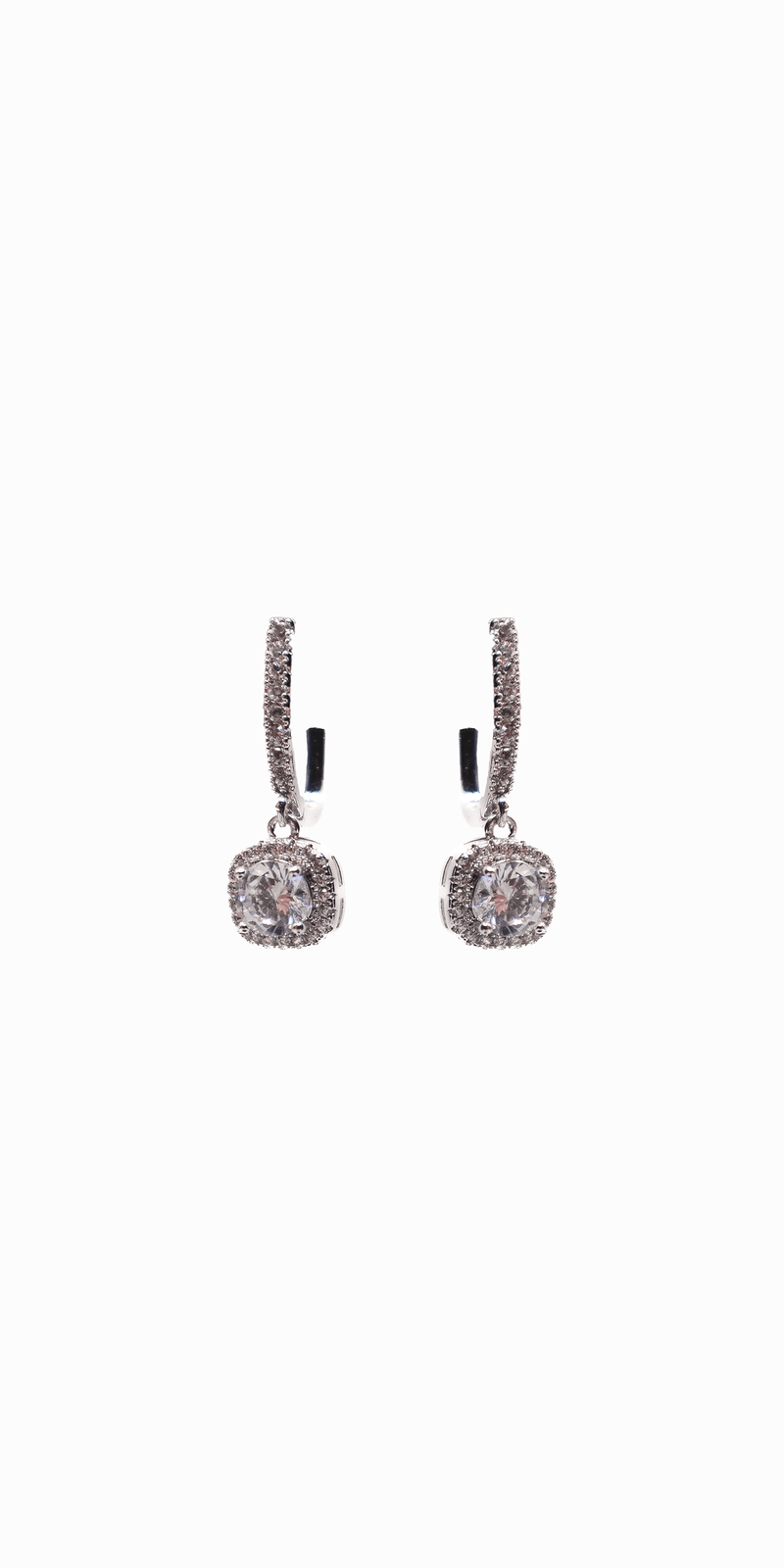 silver/one size/ Camille La Vie/Leverback Cushion Stone Earrings/alt