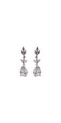  silver/one size/ Camille La Vie/Mini Triple Leaf Teardrop Earrings/front