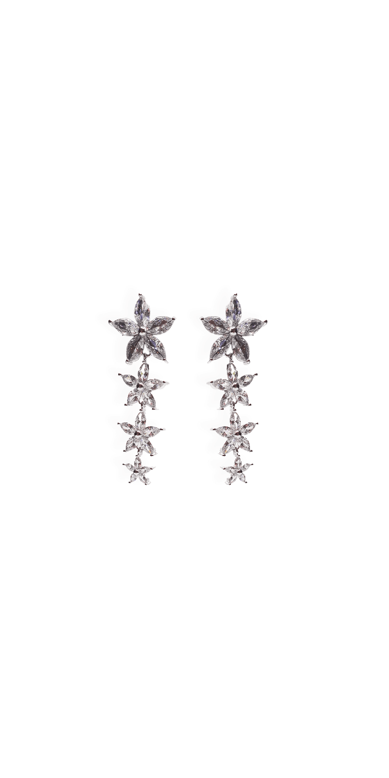  silver/one size/ Camille La Vie/Graduated Daisy Drop Earrings /front