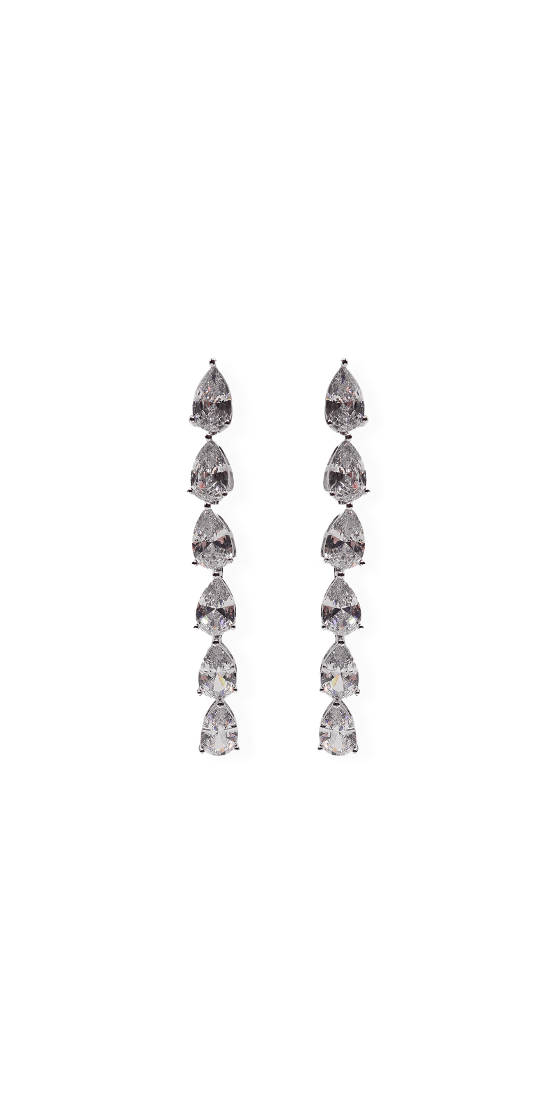 silver/one size/Camille La Vie/Multi Teardrop Dangle Earrings/front