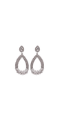  silver/one size/ Camille La Vie/Chunky Rhinestone Open Teardrop Earrings /front