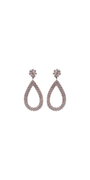 silver/one size/Camille La Vie/Halo Stone Open Drop Earrings /front