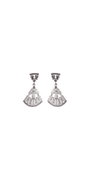  silver/one size/Camille La Vie/Baguette Cubic Zirconia Fan Earrings /front