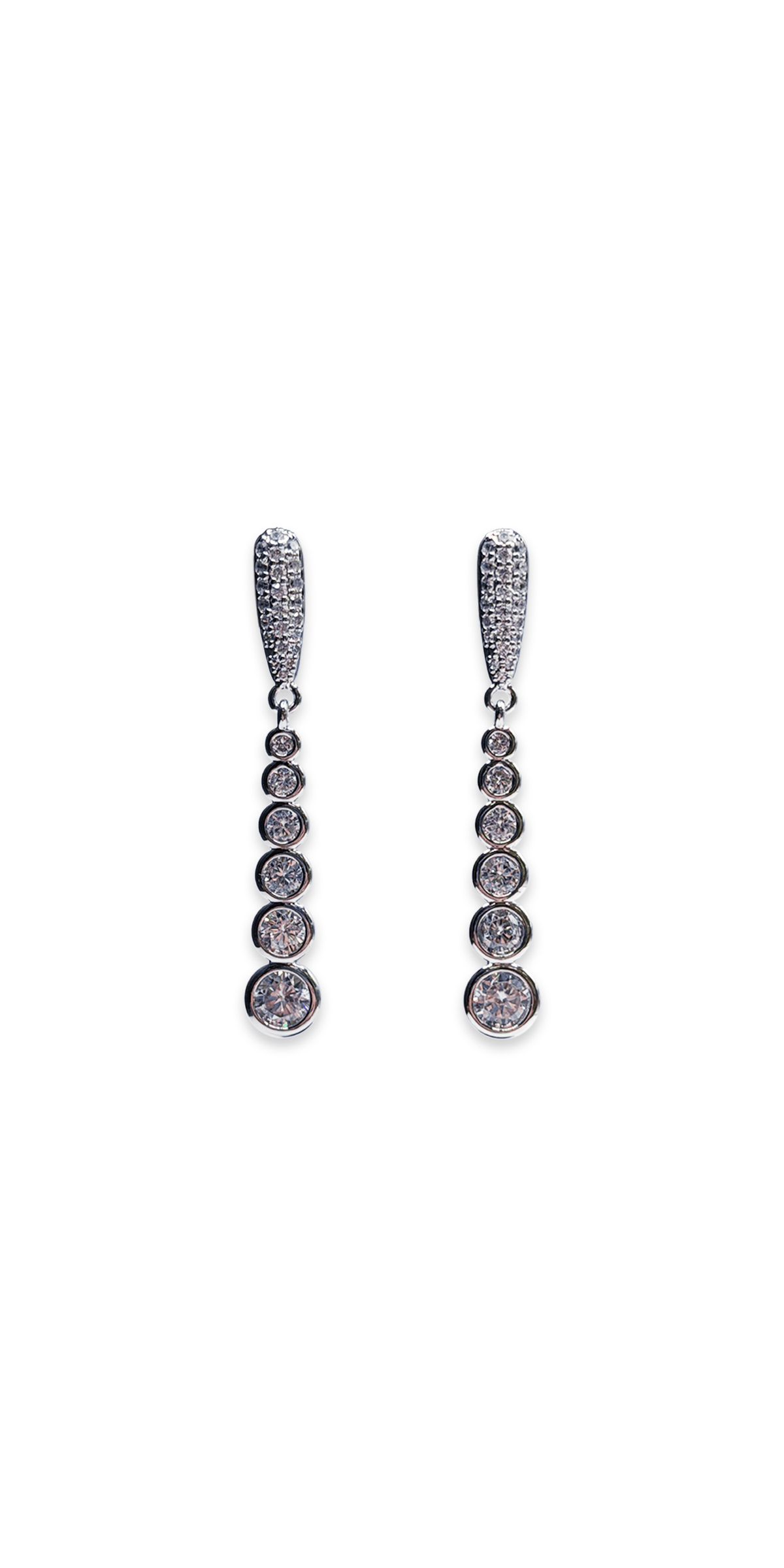 Camille La Vie 6 Stone Graduated Drop Earrings one-size / silver
