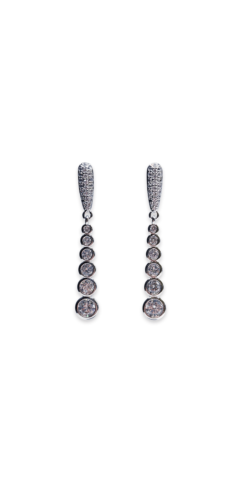 Camille La Vie 6 Stone Graduated Drop Earrings one-size / silver