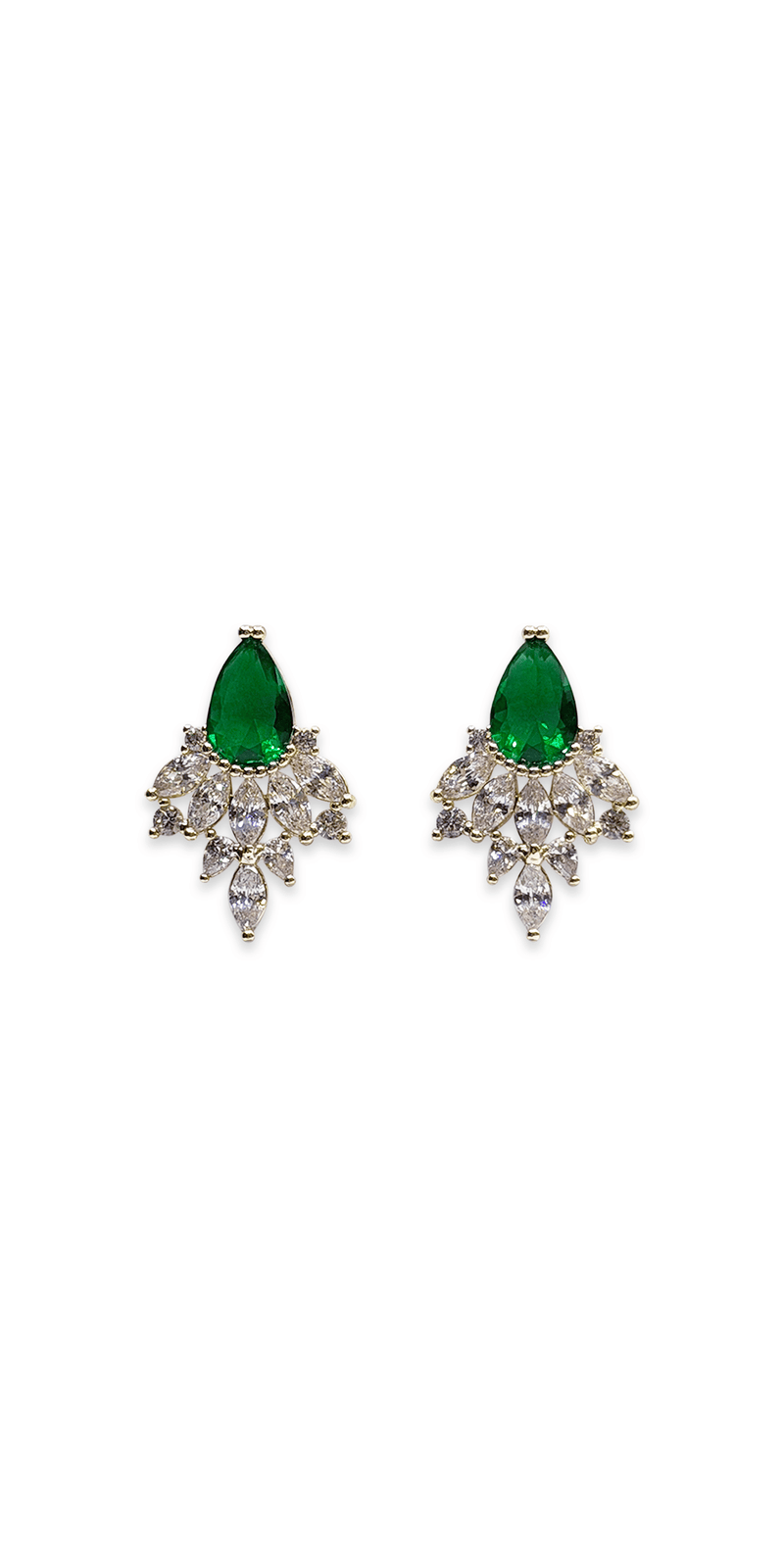 Camille La Vie Rhinestone Cluster Teardrop Earrings one-size / emerald