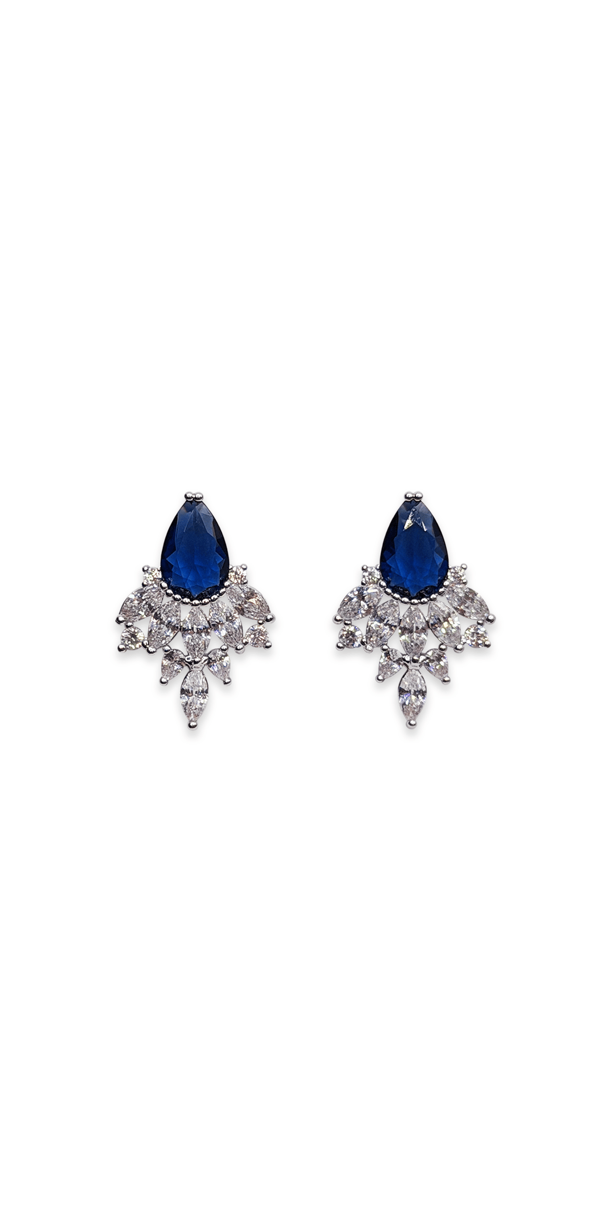 Camille La Vie Rhinestone Cluster Teardrop Earrings one-size / blue