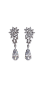 Camille La Vie Flower Rhinestone Earring with Tear Drop one-size / silver