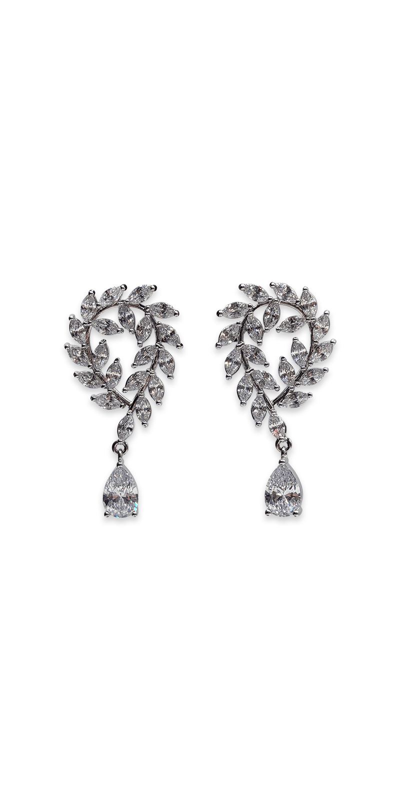Camille La Vie Laurel Wreath Rhinestone Earrings one-size / silver