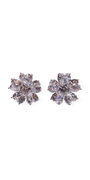 silver/one size/Camille La Vie/Heart Stone Floral Earrings /front