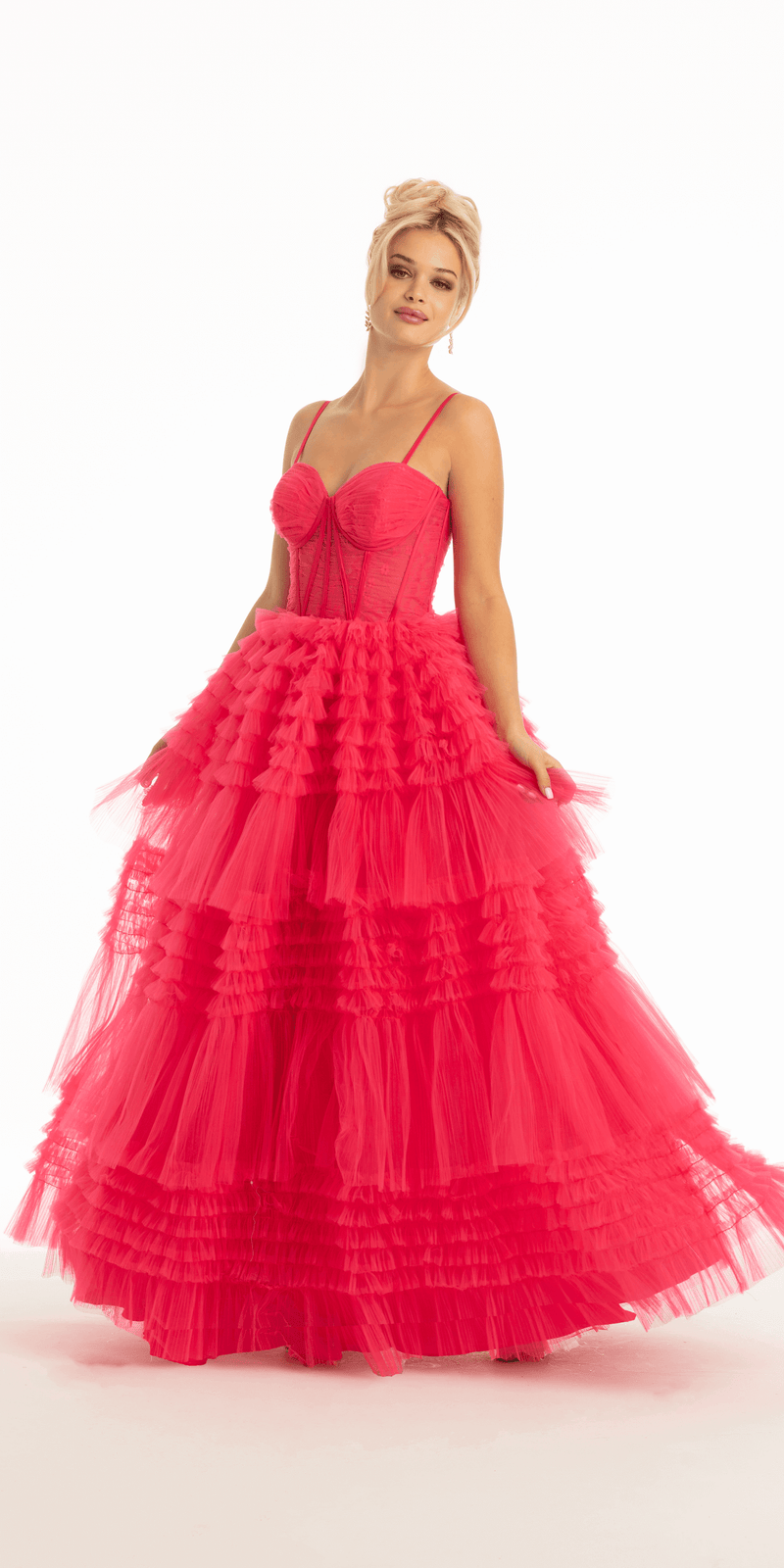 Lace Corset Tulle Tiered Ballgown - Camille La Vie