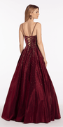 Satin Plunge Corset Ballgown with Heat Set Stones - Camille La Vie