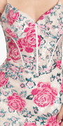 Sequin Floral Sweetheart Corset Bodycon Dress - Camille La Vie