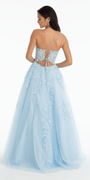 sky-blue/size/4/ missy/Camille La Vie/Scoop Neck Embroidered Glitter Tulle Corset Ballgown/back 1