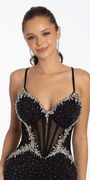 black-silver/size/2/missy/Camille La Vie/Crystal Edge Sweetheart Strappy Back Corset Jersey Bodycon Dress/crop
